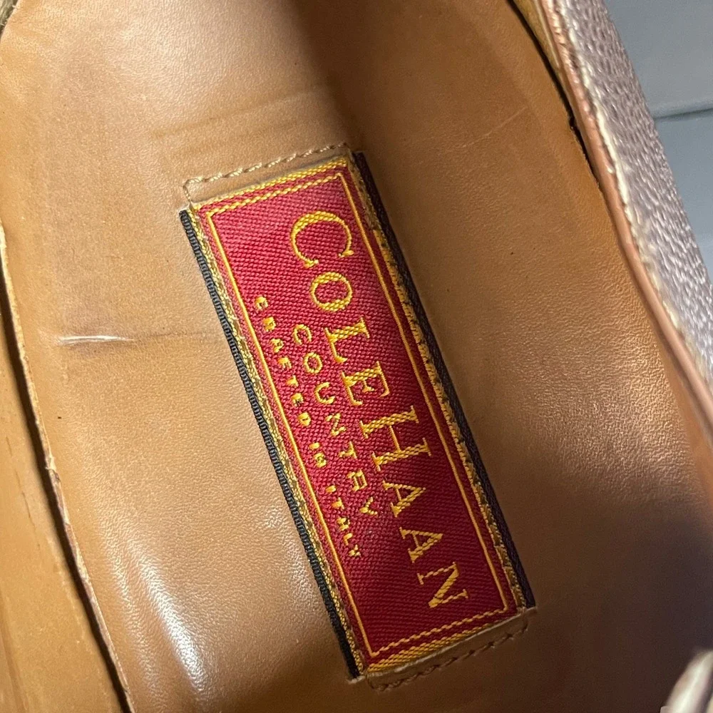 COLE HAAN Brown Pebble Leather Split‎ Toe Oxfords Dress Shoes Men's Size 10 M